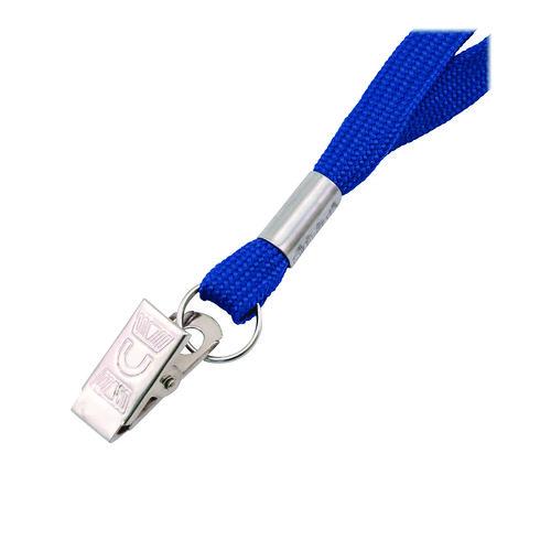Image of Advantus 97127 Metal Flat Clip Lanyard, 36" Long, Blue, 100/Pack