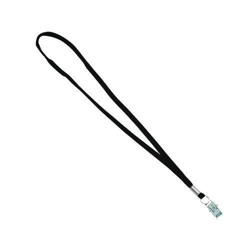 Image of Advantus 97128 Metal Flat Clip Lanyard, 36" Long, Black, 100/Pack