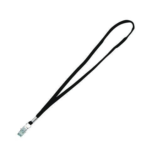 Image of Advantus 97128 Metal Flat Clip Lanyard, 36" Long, Black, 100/Pack