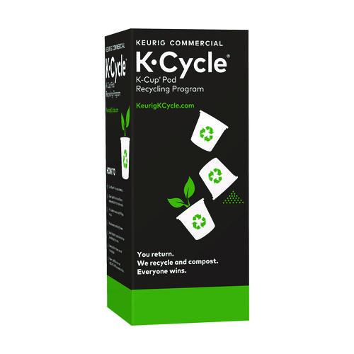 Image of KeurigÂ® K-Cycle Cardboard Indoor Recycling Bin, Large, Cardboard, Black/Green/White, 5/Pack