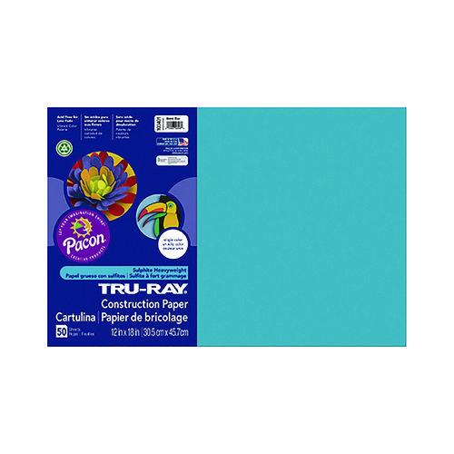 Image of Pacon® P103401 Tru-Ray Construction Paper, 70 lb Text Weight, 12 x 18, Atomic Blue, 50/Pack
