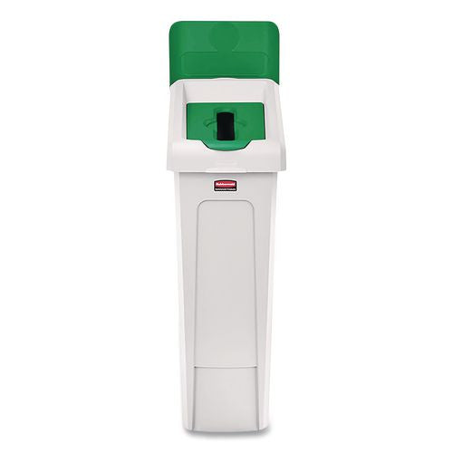 Image of Rubbermaid® Commercial 2185054 Slim Jim Recycling Station Kit, 1-Stream Paper, 23 gal, Plastic, Green/Gray