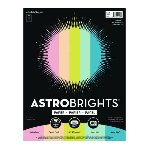 Image of Astrobrights® 94000 Color Paper - "Sprinkles" Assortment, 24 lb Bond Weight, 8.5 x 11, Assorted Colors, 300/Pack