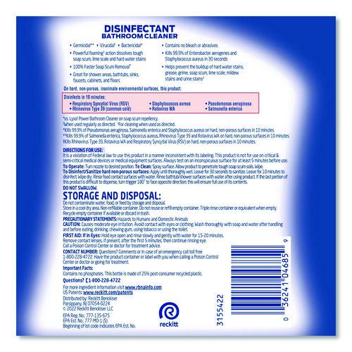 Image of Professional LYSOL® Brand 36241-04685 Disinfectant Bathroom Cleaner, 32 Oz Spray Bottle, 12/carton