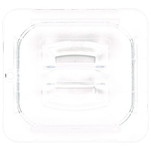 Image of Carlisle StorPlus Polycarbonate Handled Universal Lid, 6.31 x 6.88 x 0.88, Clear, Plastic