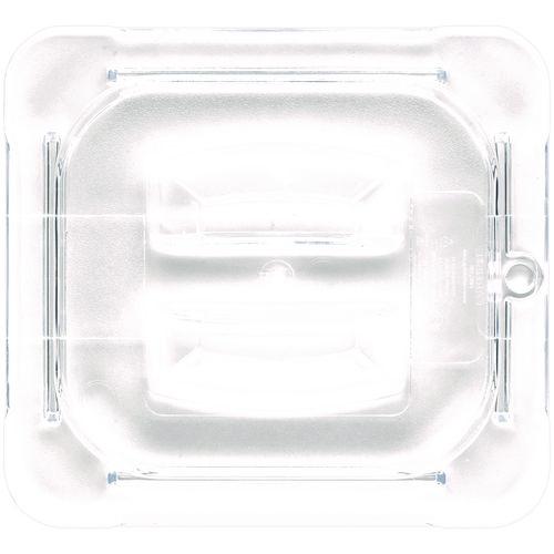 Image of Carlisle StorPlus Polycarbonate Handled Universal Lid, 6.31 x 6.88 x 0.88, Clear, Plastic
