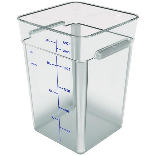Image of Carlisle Squares Polycarbonate Food Storage Container, 22 qt, 11 13 x 11.13 x 15.72, Clear, Plastic