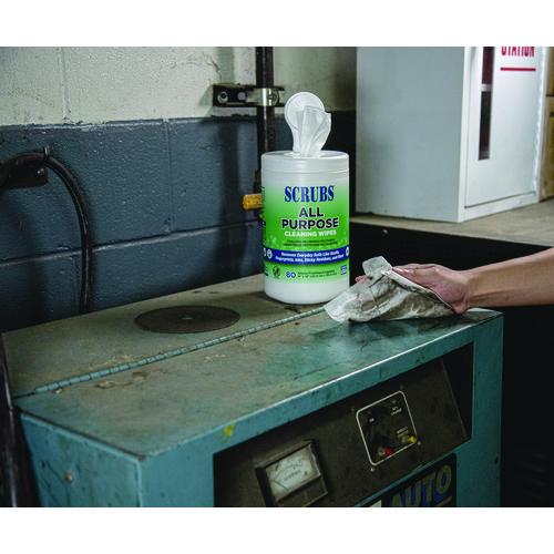 Image of SCRUBS® 96580 All Purpose Cleaning Wipes, 9 x 12, Citrus Scent, White, 80 Wipes/Canister, 6 Canisters/Carton