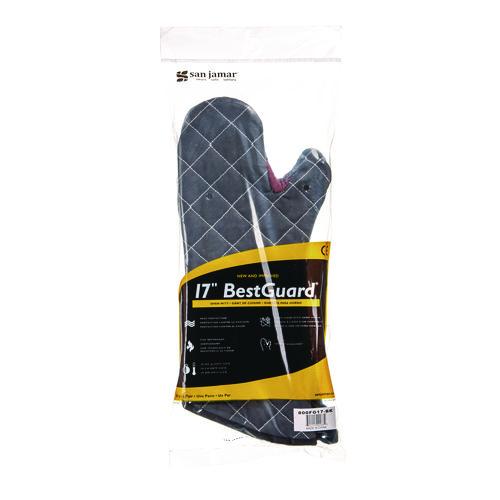 Image of San Jamar® 800FG17-BK Bestguard Oven Mitt, 17", WebGuard Plus Fabric, Black, Pair