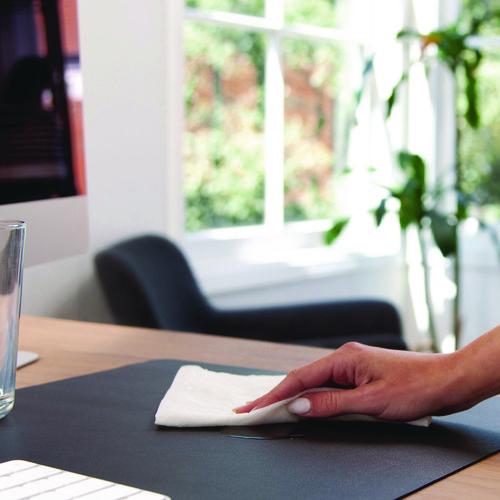 Image of Smead Vegan Leather Desk Pads, 31.5 x 15.7, Charcoal