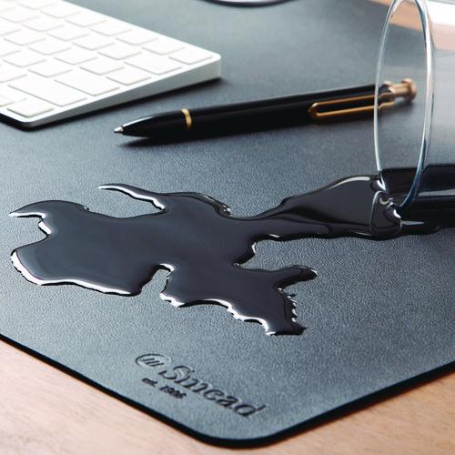 Image of Smead Vegan Leather Desk Pads, 23.6 x 13.7, Charcoal