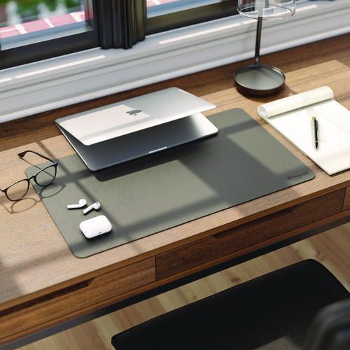 Image of Smead Vegan Leather Desk Pads, 23.6 x 13.7, Charcoal