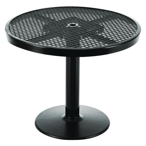 Image of Global Industrial® 348122BK Outdoor Dining Set, Round, 36" dia x 29"h, Black Top, Black Base/Legs
