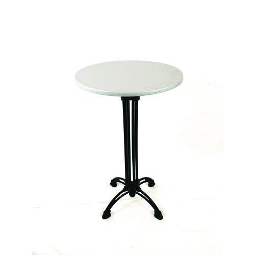 Image of JMC Furniture 106P24R2 Topalit Tables, Round, 24" dia x 44"h, Brushed Silver Top, Black Iron Base/Legs