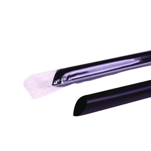 Image of Karat® C9060S BLACK Boba Straws, 9", Plastic, Black, 1,600/Carton
