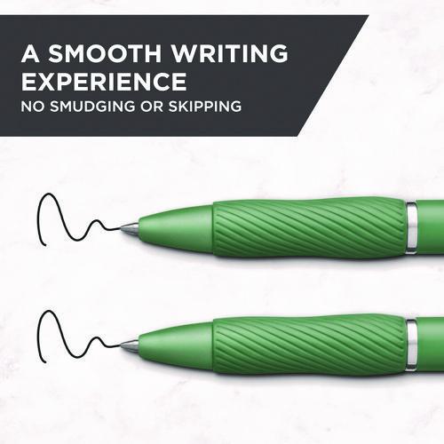 Image of Sharpie® S-Gel 2195731 S-Gel Fashion Barrel Gel Pen, Retractable, Medium 0.7 mm, Black Ink, Green Barrel, 4/Pack