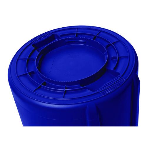 Image of Rubbermaid® Commercial FG263200BLUE Vented Round Brute Container, 32 gal, Plastic, Blue