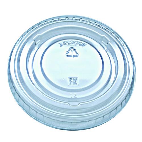 Image of Fabri-Kal® 9508068 Kal-Clear/Nexclear Drink Cup Lids, Flat Lid with No Slot, Fits 9 oz to 10 oz Cold Cups, Plastic, Clear, 2,500/Carton