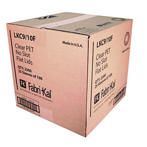 Image of Fabri-Kal® 9508068 Kal-Clear/Nexclear Drink Cup Lids, Flat Lid with No Slot, Fits 9 oz to 10 oz Cold Cups, Plastic, Clear, 2,500/Carton