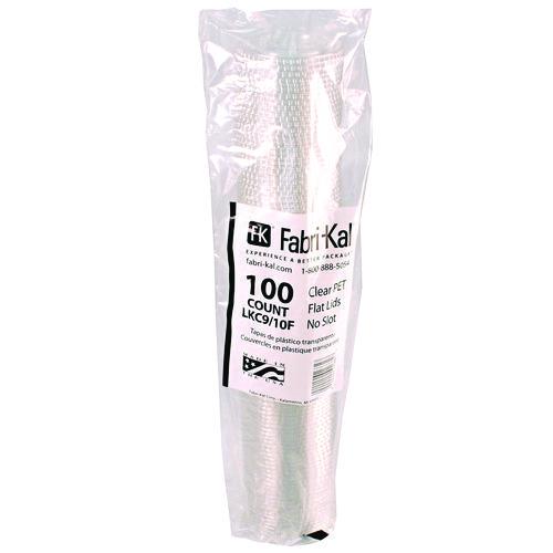Image of Fabri-Kal® 9508068 Kal-Clear/Nexclear Drink Cup Lids, Flat Lid with No Slot, Fits 9 oz to 10 oz Cold Cups, Plastic, Clear, 2,500/Carton