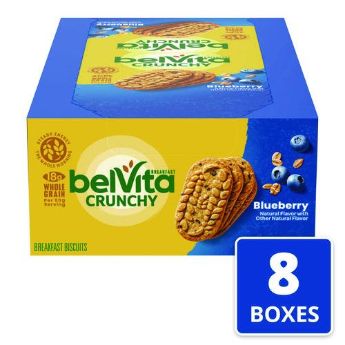 Image of Nabisco® 00 44000 02908 00 belVita Breakfast Biscuits, 1.76 oz Pack, Blueberry, 8 Packs/Box, 8 Boxes/Carton