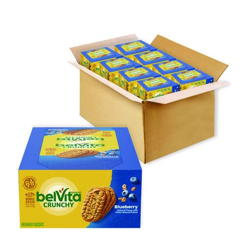 Image of Nabisco® 00 44000 02908 00 belVita Breakfast Biscuits, 1.76 oz Pack, Blueberry, 8 Packs/Box, 8 Boxes/Carton
