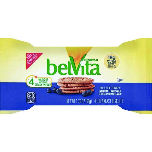 Image of Nabisco® 00 44000 02909 00 belVita Breakfast Biscuits, Blueberry, 1.76 oz Pack, 8/Box