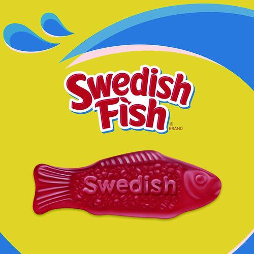 Image of Swedish Fish® 00 70462 43146 00 Grab-and-Go Candy Snacks In Reception Box, 240 Pieces/Box