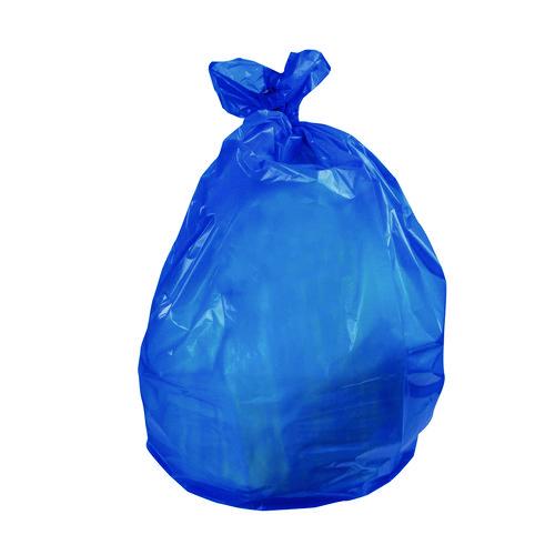 Image of Heritage Linear Low-Density Can Liners for Recyclable Waste, 45 gal, 1.3 mil, 40" x 46", Blue, Flat Pack, 100/Carton