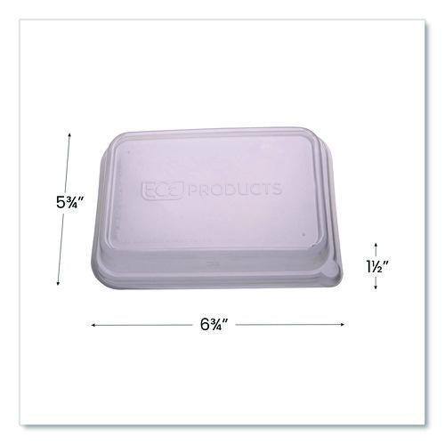 Image of Eco-Products® EP-SCRC24LID WorldView RPET Rectangular Lids, 5.84 x 8.76 x 1.37, Clear, Plastic, 50/Pack, 8 Packs/Carton