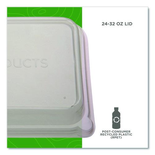 Image of Eco-Products® EP-SCRC24LID WorldView RPET Rectangular Lids, 5.84 x 8.76 x 1.37, Clear, Plastic, 50/Pack, 8 Packs/Carton
