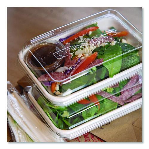 Image of Eco-Products® EP-SCRC24LID WorldView RPET Rectangular Lids, 5.84 x 8.76 x 1.37, Clear, Plastic, 50/Pack, 8 Packs/Carton