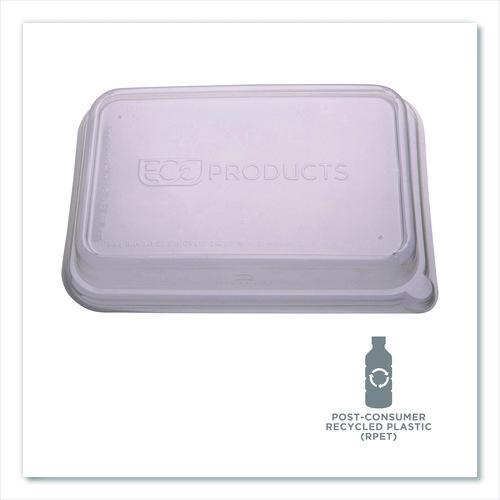 Image of Eco-Products® EP-SCRC24LID WorldView RPET Rectangular Lids, 5.84 x 8.76 x 1.37, Clear, Plastic, 50/Pack, 8 Packs/Carton