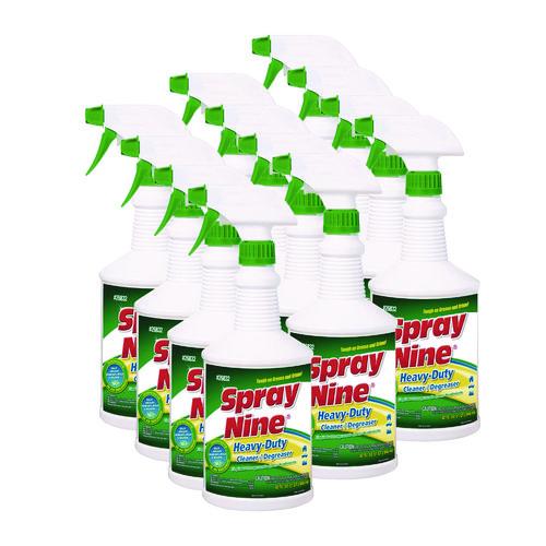 Image of Spray Nine® 26832 Heavy Duty Cleaner/degreaser/disinfectant, Citrus Scent, 32 Oz, Trigger Spray Bottle, 12/carton