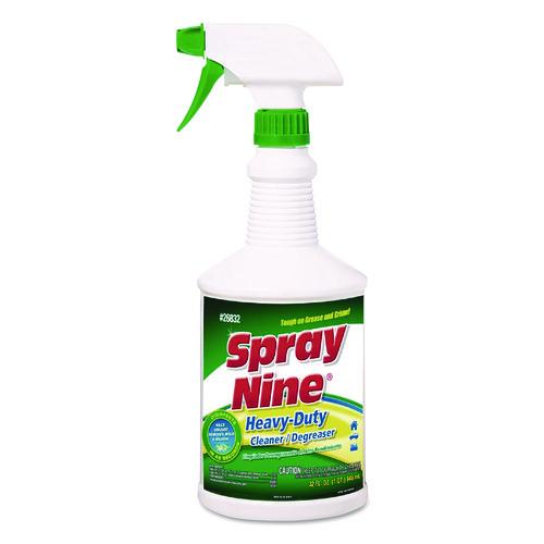 Image of Spray Nine® 26832 Heavy Duty Cleaner/degreaser/disinfectant, Citrus Scent, 32 Oz, Trigger Spray Bottle, 12/carton