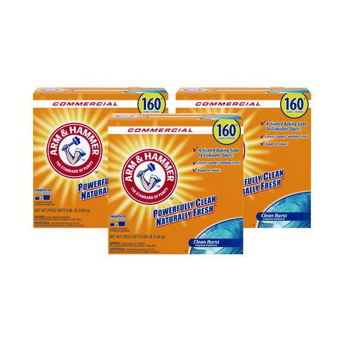 Image of Arm & Hammer 33200-00109 Powder Laundry Detergent, Clean Burst, 9.86 Lb Box, 3/carton
