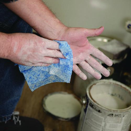 Image of SCRUBS® 42230 Hand Cleaner Towels, 1-Ply, 10 x 12, Citrus, Blue/White, 30/Canister, 6/Carton