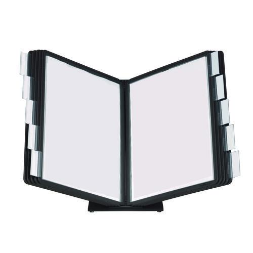 Image of Durable® 552201 VARIO Document Holder, 10 Panels 15.5 x 6.5 x 10.75, Black Borders