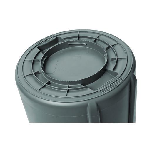 Image of Rubbermaid® Commercial FG261000GRAY Vented Round Brute Container, 10 gal, Plastic, Gray