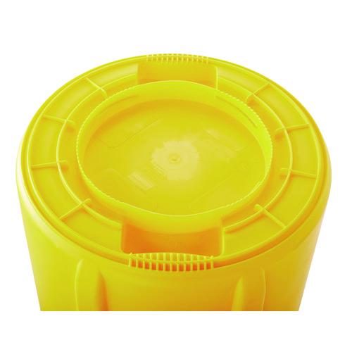 Image of Rubbermaid® Commercial FG263200YEL Vented Round Brute Container, 32 gal, Plastic, Yellow