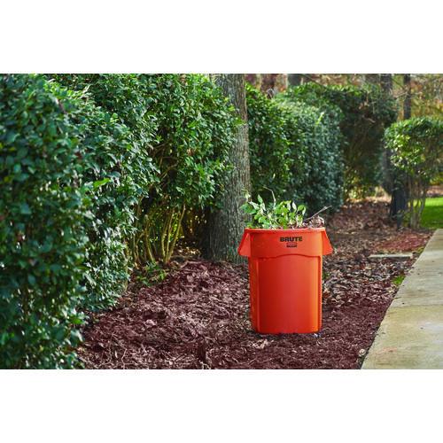 Image of Rubbermaid® Commercial 2119307 Brute Round Container, 44 gal, Plastic, Orange