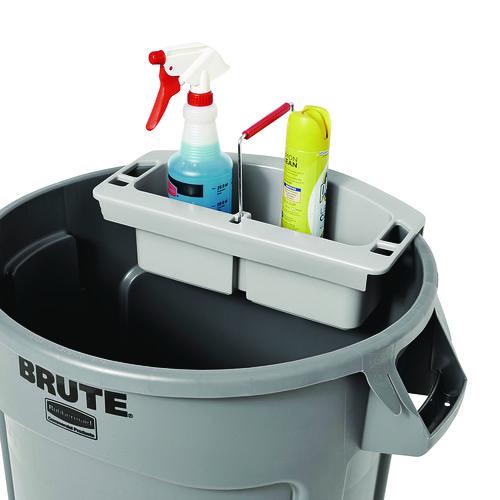 Image of Rubbermaid® Commercial FG264900GRAY Maid Caddy, Two Compartments, 16 x 9 x 5, Gray