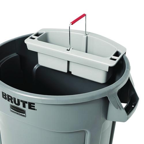 Image of Rubbermaid® Commercial FG264900GRAY Maid Caddy, Two Compartments, 16 x 9 x 5, Gray