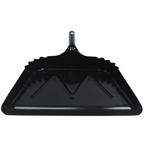 Image of Impact® 4216 Heavy-Duty Commercial Dust Pan, 16 X 15.5, 5.38" Handle, 20-Gauge Steel, Black