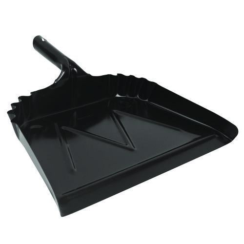 Image of Impact® 4216 Heavy-Duty Commercial Dust Pan, 16 X 15.5, 5.38" Handle, 20-Gauge Steel, Black