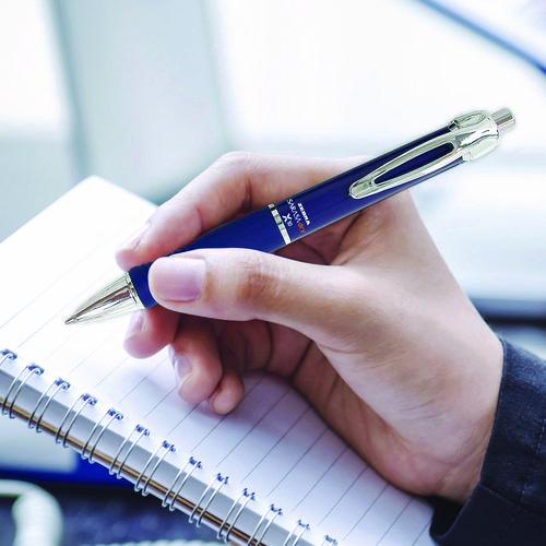 Image of Zebra® 42620 Sarasa Dry X10 Gel Pen, Retractable, Medium 0.7 mm, Blue Ink, Blue/Silver Barrel, 12/Pack