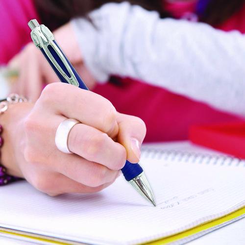Image of Zebra® 42620 Sarasa Dry X10 Gel Pen, Retractable, Medium 0.7 mm, Blue Ink, Blue/Silver Barrel, 12/Pack