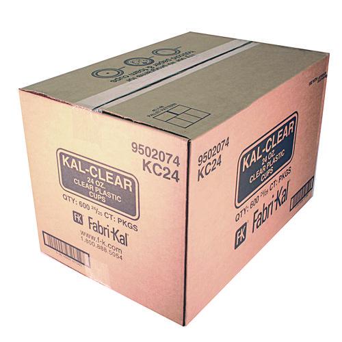 Image of Fabri-Kal® 000000000009502074 Kal-Clear PET Cold Drink Cups, 24 oz, Plastic, Clear, 25/Sleeve, 24 Sleeves/Carton