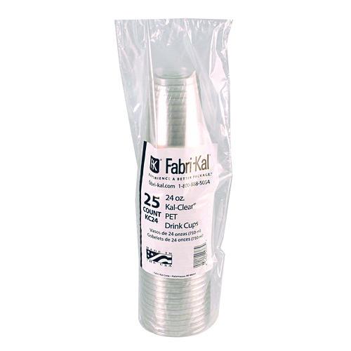 Image of Fabri-Kal® 000000000009502074 Kal-Clear PET Cold Drink Cups, 24 oz, Plastic, Clear, 25/Sleeve, 24 Sleeves/Carton