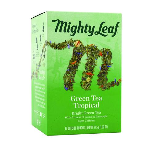 Image of Mighty Leaf® Tea 510138 Whole Leaf Tea Pouches, Green Tea Tropical, 15/box